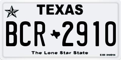 TX license plate BCR2910