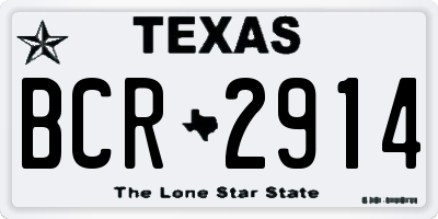 TX license plate BCR2914