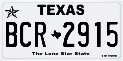 TX license plate BCR2915