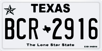 TX license plate BCR2916
