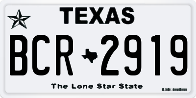 TX license plate BCR2919