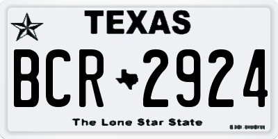 TX license plate BCR2924