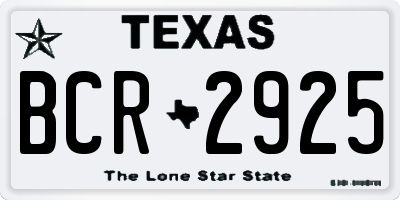 TX license plate BCR2925