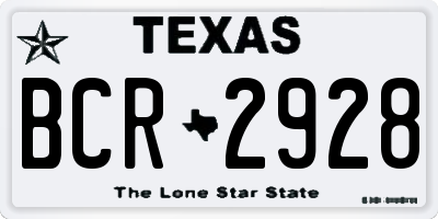 TX license plate BCR2928