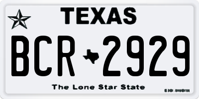 TX license plate BCR2929