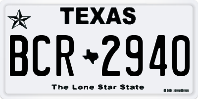 TX license plate BCR2940