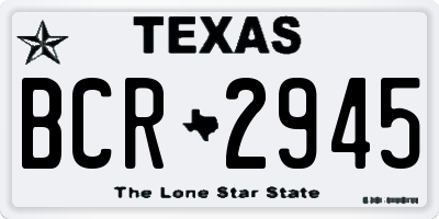 TX license plate BCR2945