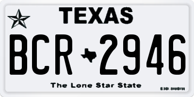 TX license plate BCR2946