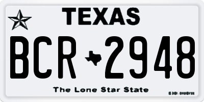 TX license plate BCR2948