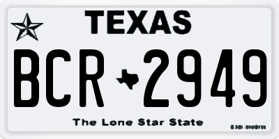 TX license plate BCR2949