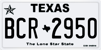 TX license plate BCR2950