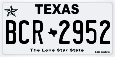 TX license plate BCR2952