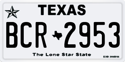TX license plate BCR2953