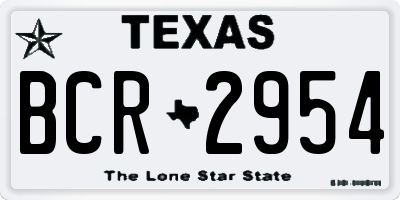 TX license plate BCR2954
