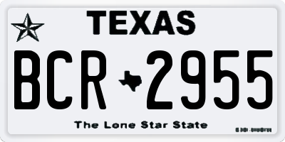 TX license plate BCR2955