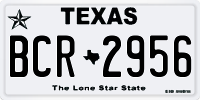 TX license plate BCR2956