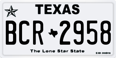 TX license plate BCR2958