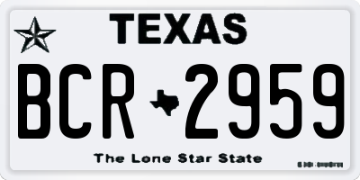 TX license plate BCR2959