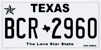 TX license plate BCR2960
