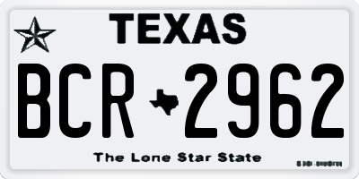 TX license plate BCR2962