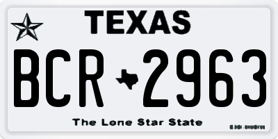 TX license plate BCR2963