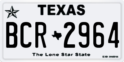 TX license plate BCR2964