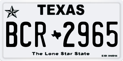 TX license plate BCR2965