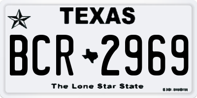 TX license plate BCR2969