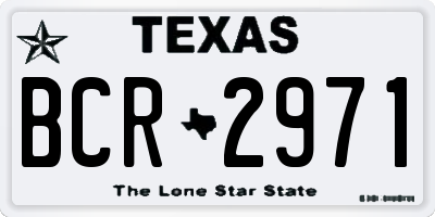 TX license plate BCR2971