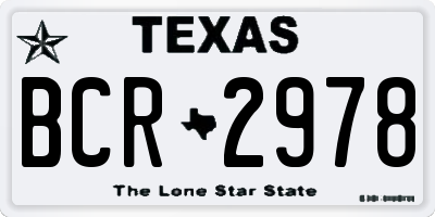 TX license plate BCR2978