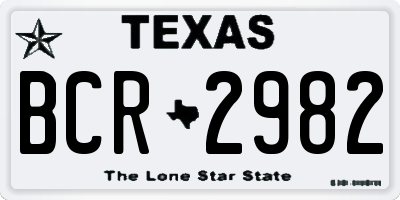 TX license plate BCR2982