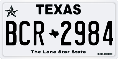 TX license plate BCR2984
