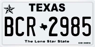 TX license plate BCR2985