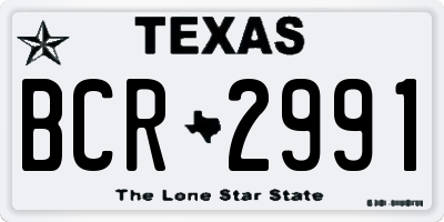 TX license plate BCR2991