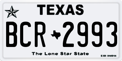 TX license plate BCR2993