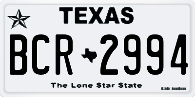 TX license plate BCR2994