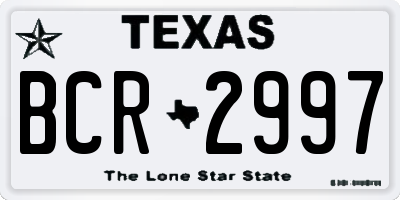 TX license plate BCR2997