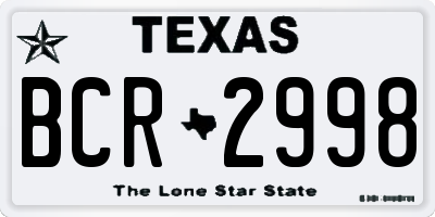 TX license plate BCR2998