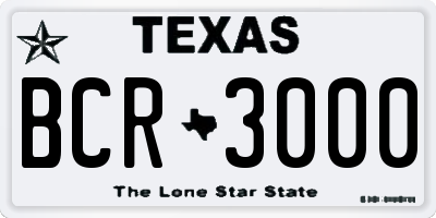 TX license plate BCR3000