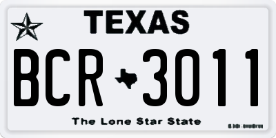 TX license plate BCR3011