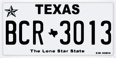 TX license plate BCR3013