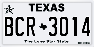 TX license plate BCR3014
