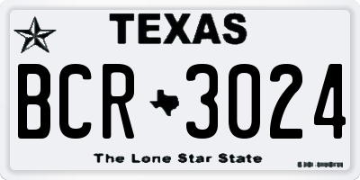 TX license plate BCR3024