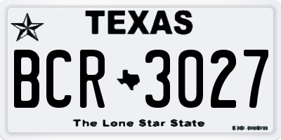 TX license plate BCR3027