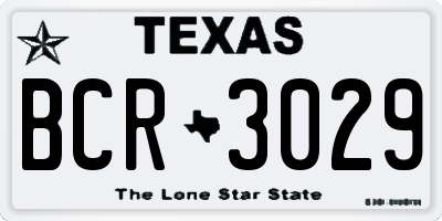 TX license plate BCR3029