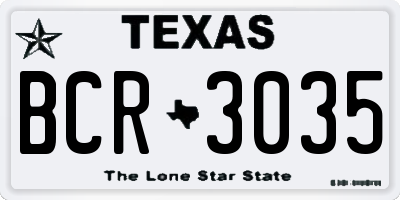 TX license plate BCR3035