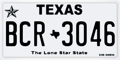 TX license plate BCR3046