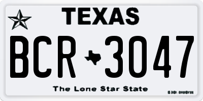 TX license plate BCR3047