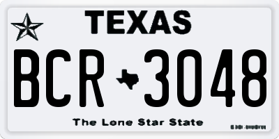 TX license plate BCR3048