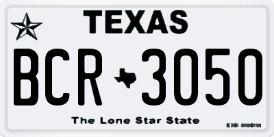 TX license plate BCR3050
